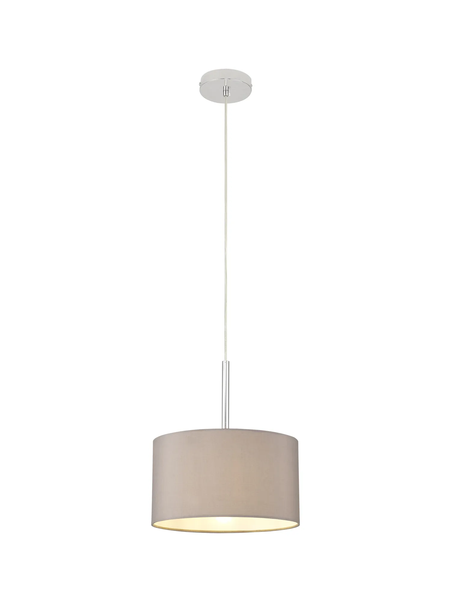 Baymont 30cm Pendant 1 Light Polished Chrome; Grey DK0126  Deco Baymont CH GR